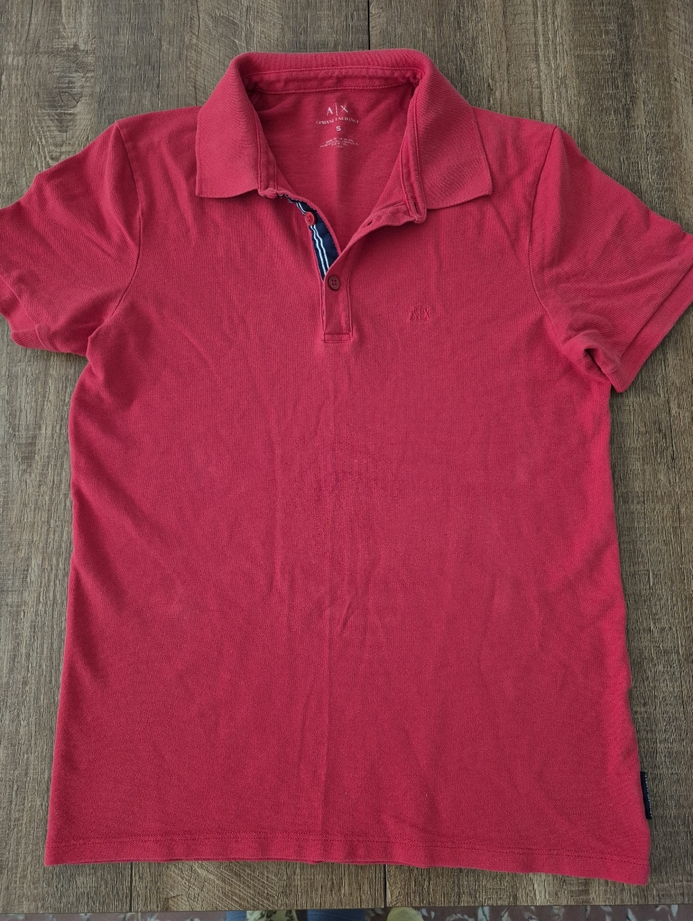 Armani Exchange A|X Women’s Red Fitted Polo Shirt Size S 100% Cotton Slim Fit - Picture 2 of 7